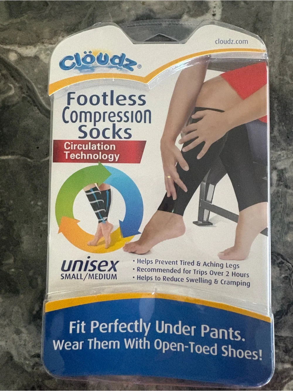 NWT! Footless Compression Socks Unisex - SMALL/MEDIUM, BLACK